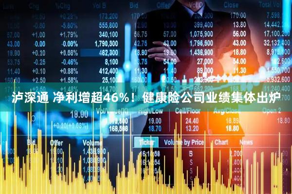 泸深通 净利增超46%！健康险公司业绩集体出炉